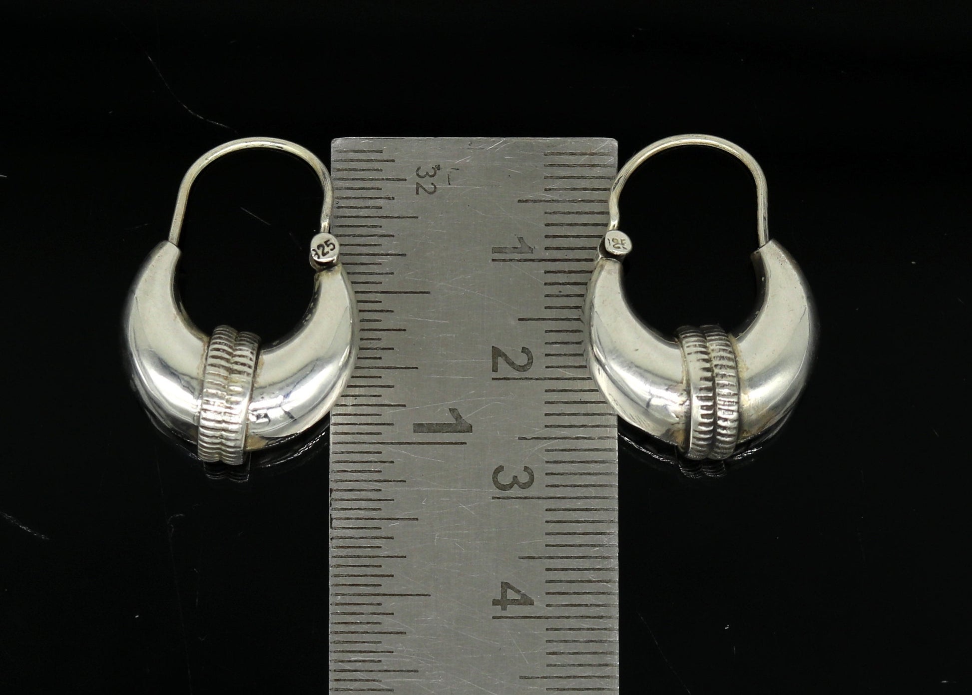 925 sterling silver handmade vintage antique design amazing design hoops earring bali, customized earring gift tribal ethnic jewelry ske14 - TRIBAL ORNAMENTS