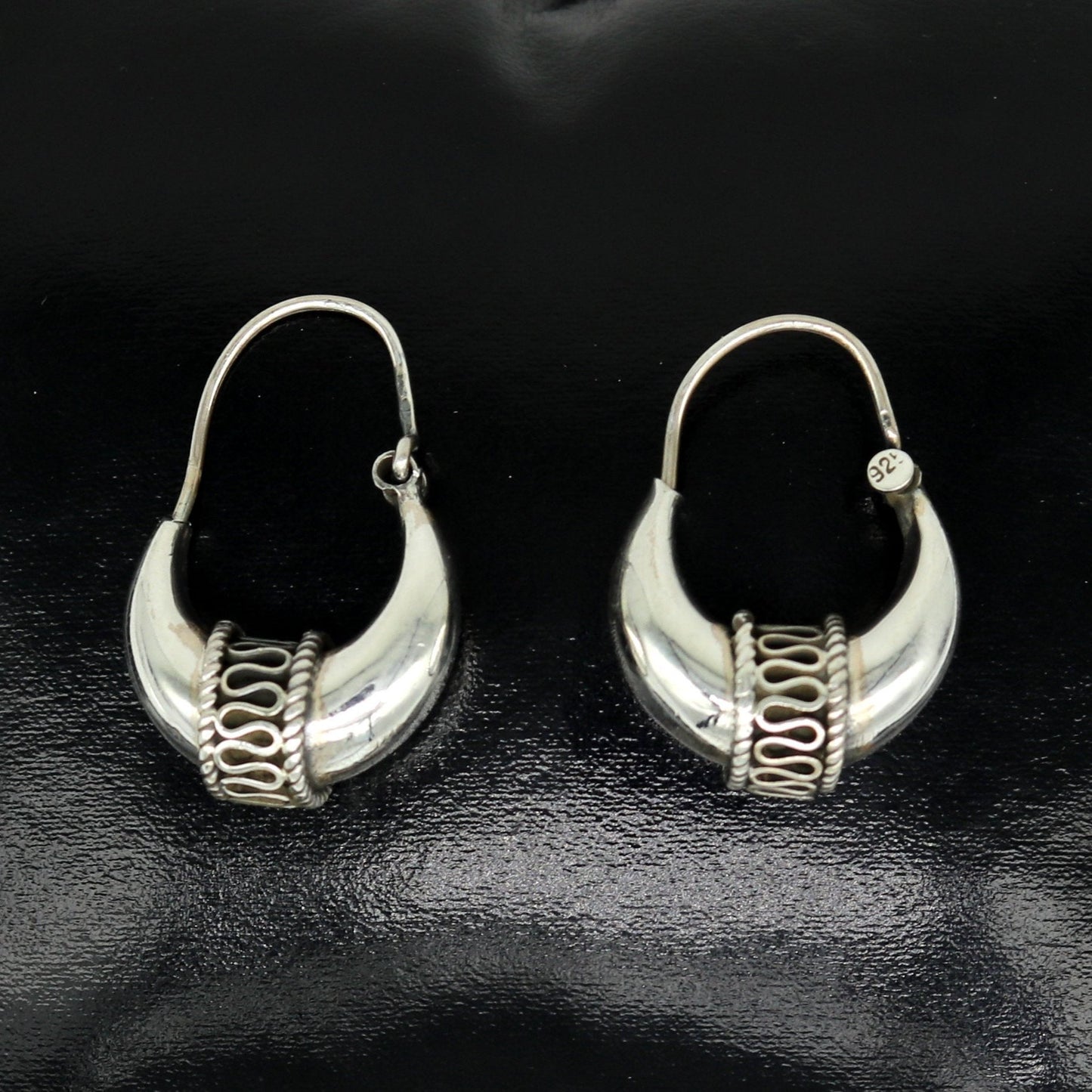 925 sterling silver handmade vintage antique design amazing design hoops earring bali, customized earring gift tribal ethnic jewelry ske2 - TRIBAL ORNAMENTS