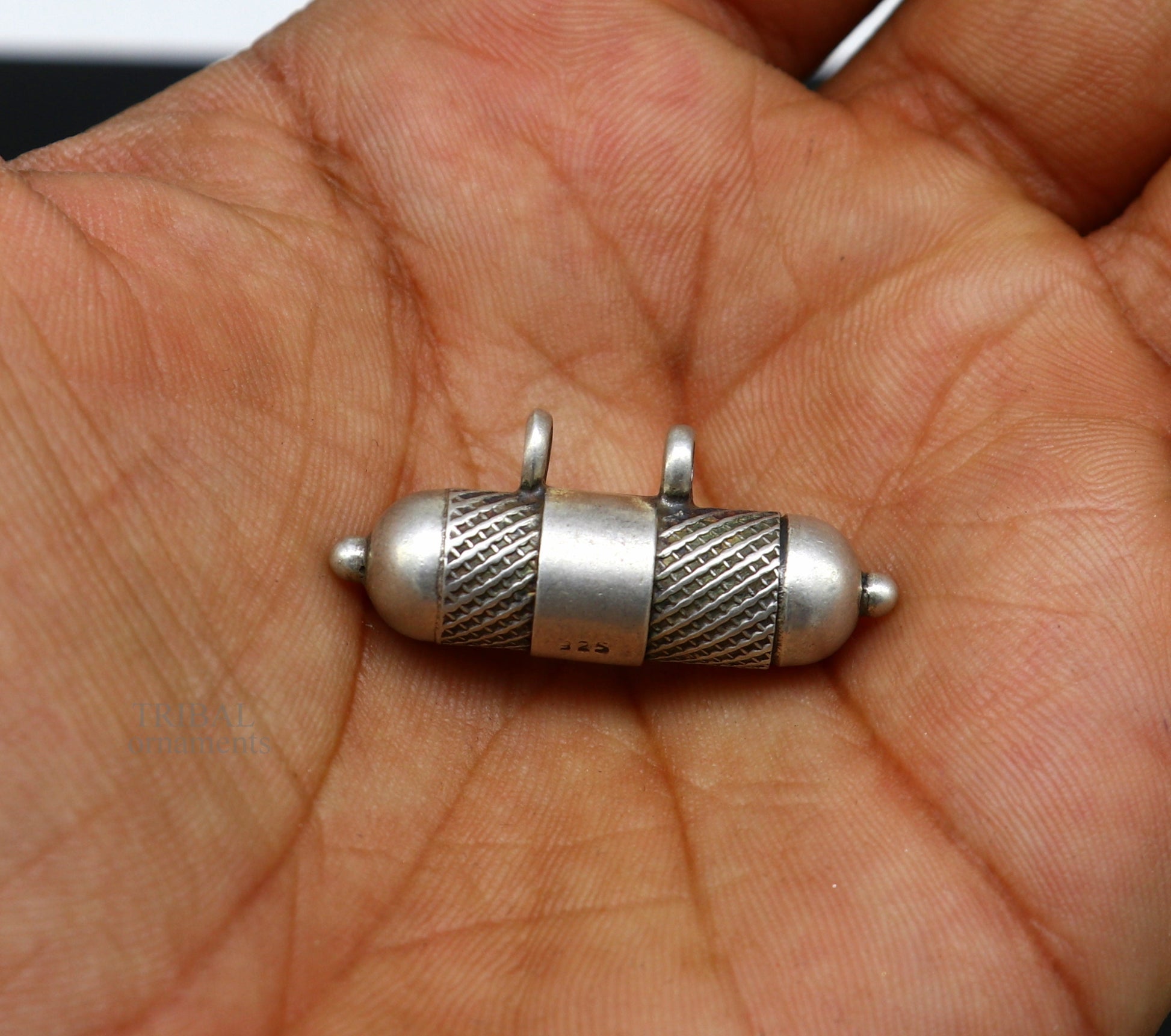 925 Sterling silver handmade vintage customized design amulet pendant, box pendant, container pendant, mantra box, silver tabiz ssp1525 - TRIBAL ORNAMENTS