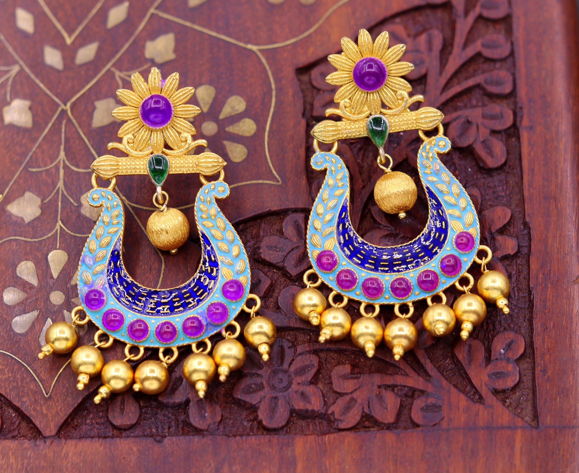 925 sterling silver handmade vintage customized design stud earrings drop dangle wedding party jewelry tribal jewelry for girl's s647 - TRIBAL ORNAMENTS