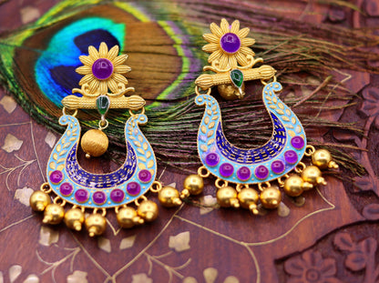 925 sterling silver handmade vintage stud earrings with drop dangle design, tribal jewelry for wedding or party wear.