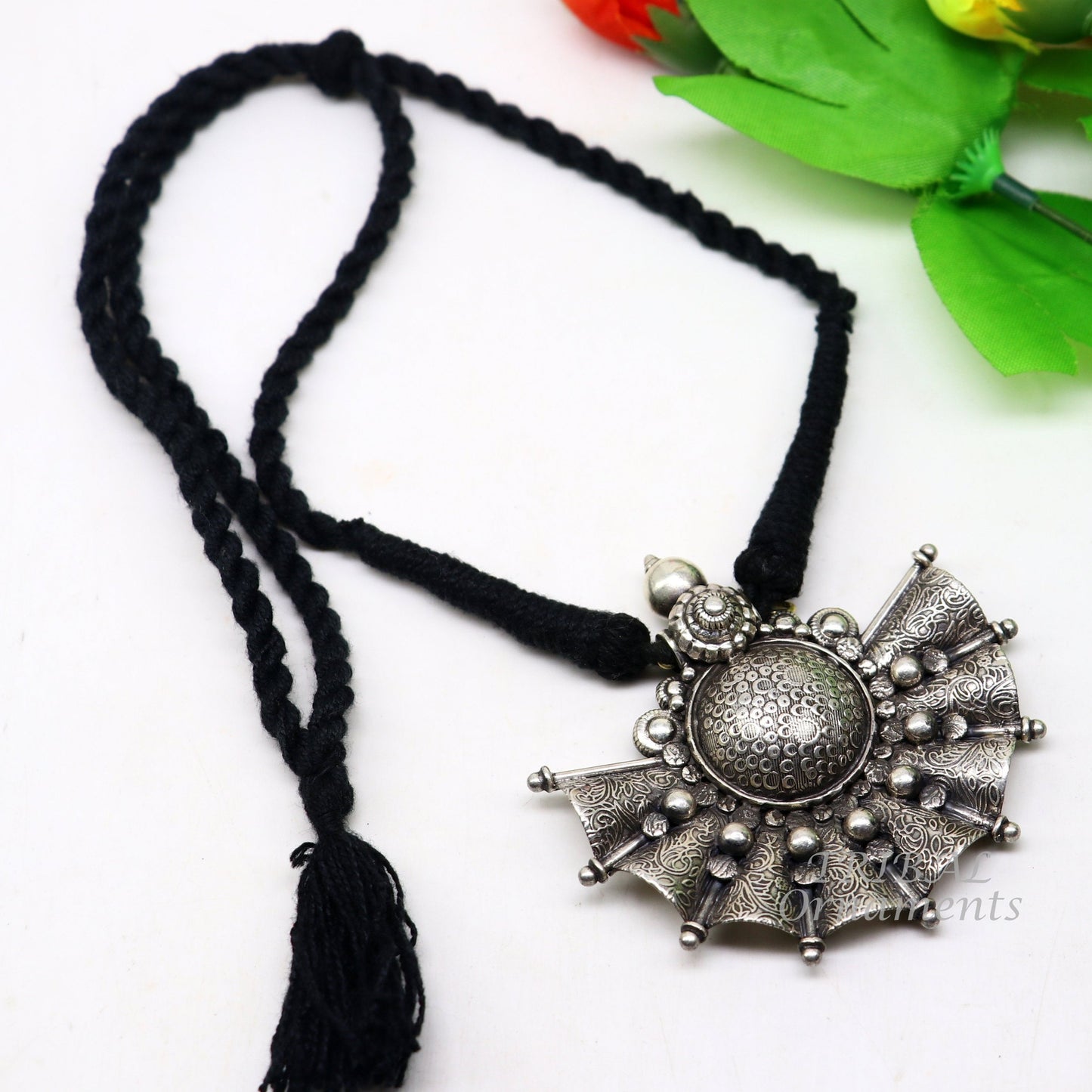 925 sterling silver handmade vintage ethnic style fabulous unique design pendant necklace best belly dance ethnic garba jewelry nsp506 - TRIBAL ORNAMENTS
