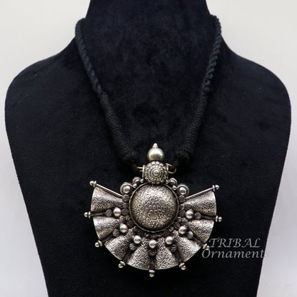 925 sterling silver handmade vintage ethnic style fabulous unique design pendant necklace best belly dance ethnic garba jewelry nsp506 - TRIBAL ORNAMENTS