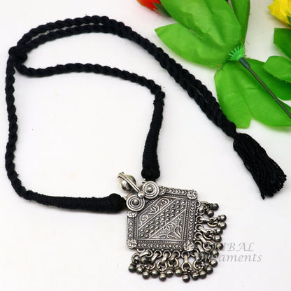 925 sterling silver handmade vintage ethnic style fabulous unique design pendant necklace best belly dance ethnic garba jewelry nsp507 - TRIBAL ORNAMENTS