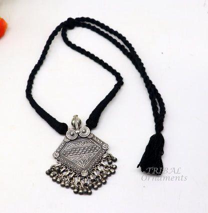 925 sterling silver handmade vintage ethnic style fabulous unique design pendant necklace best belly dance ethnic garba jewelry nsp507 - TRIBAL ORNAMENTS