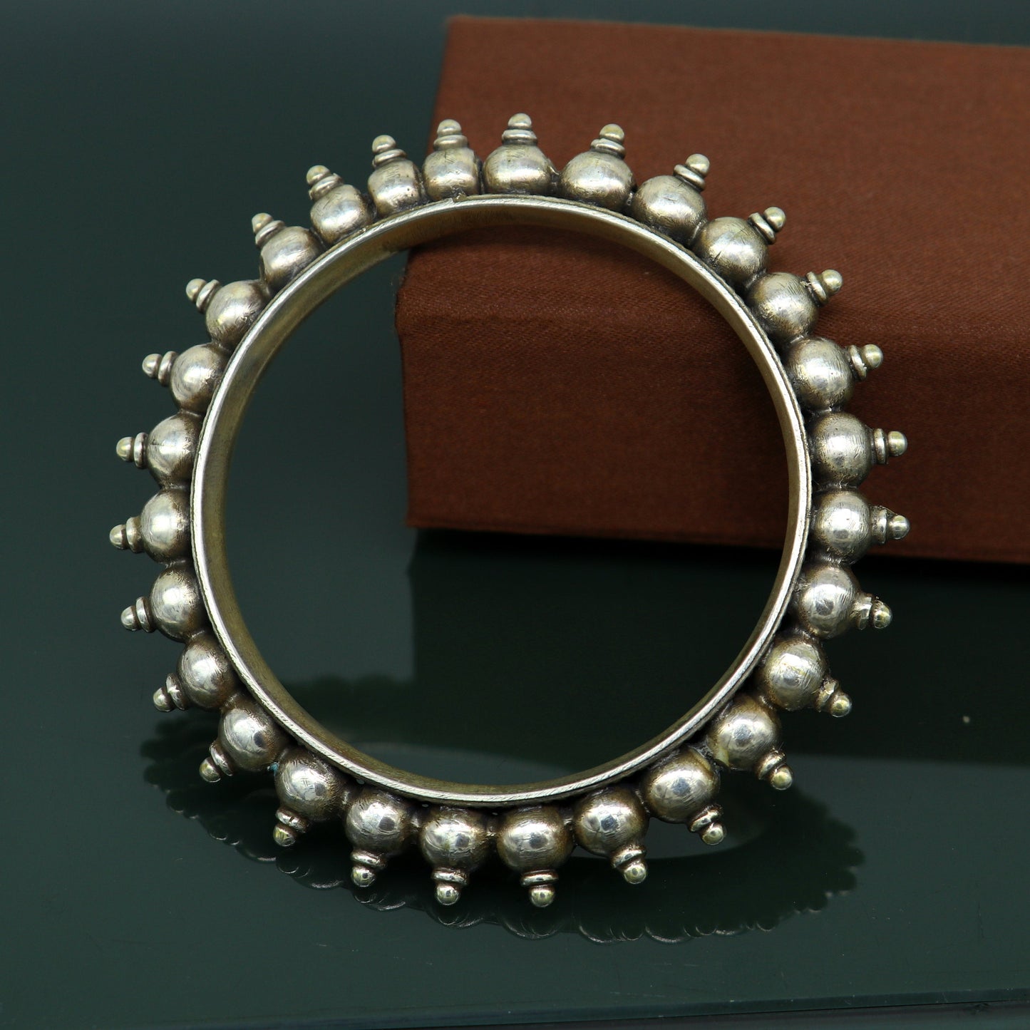 925 Sterling silver handmade vintage Kalash design customized bangle bracelet kada excellent wedding personalized gift jewelry NBA137 - TRIBAL ORNAMENTS
