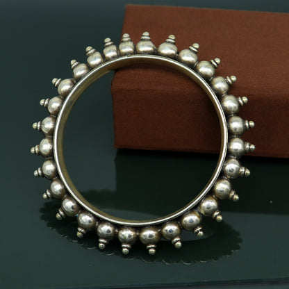 925 Sterling silver handmade vintage Kalash design customized bangle bracelet kada excellent wedding personalized gift jewelry NBA137 - TRIBAL ORNAMENTS