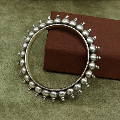 925 Sterling silver handmade vintage Kalash design customized bangle bracelet kada excellent wedding personalized gift jewelry NBA137 - TRIBAL ORNAMENTS
