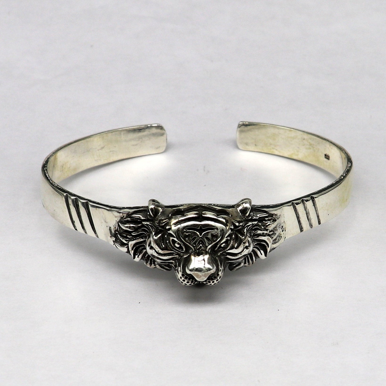 925 sterling silver handmade vintage lion design stunning bangle cuff bracelet awesome daily use tribal style jewelry unisex gift cuff61 - TRIBAL ORNAMENTS