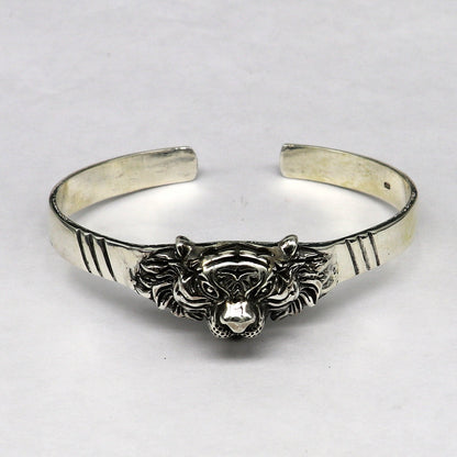 925 sterling silver handmade vintage lion design stunning bangle cuff bracelet awesome daily use tribal style jewelry unisex gift cuff61 - TRIBAL ORNAMENTS