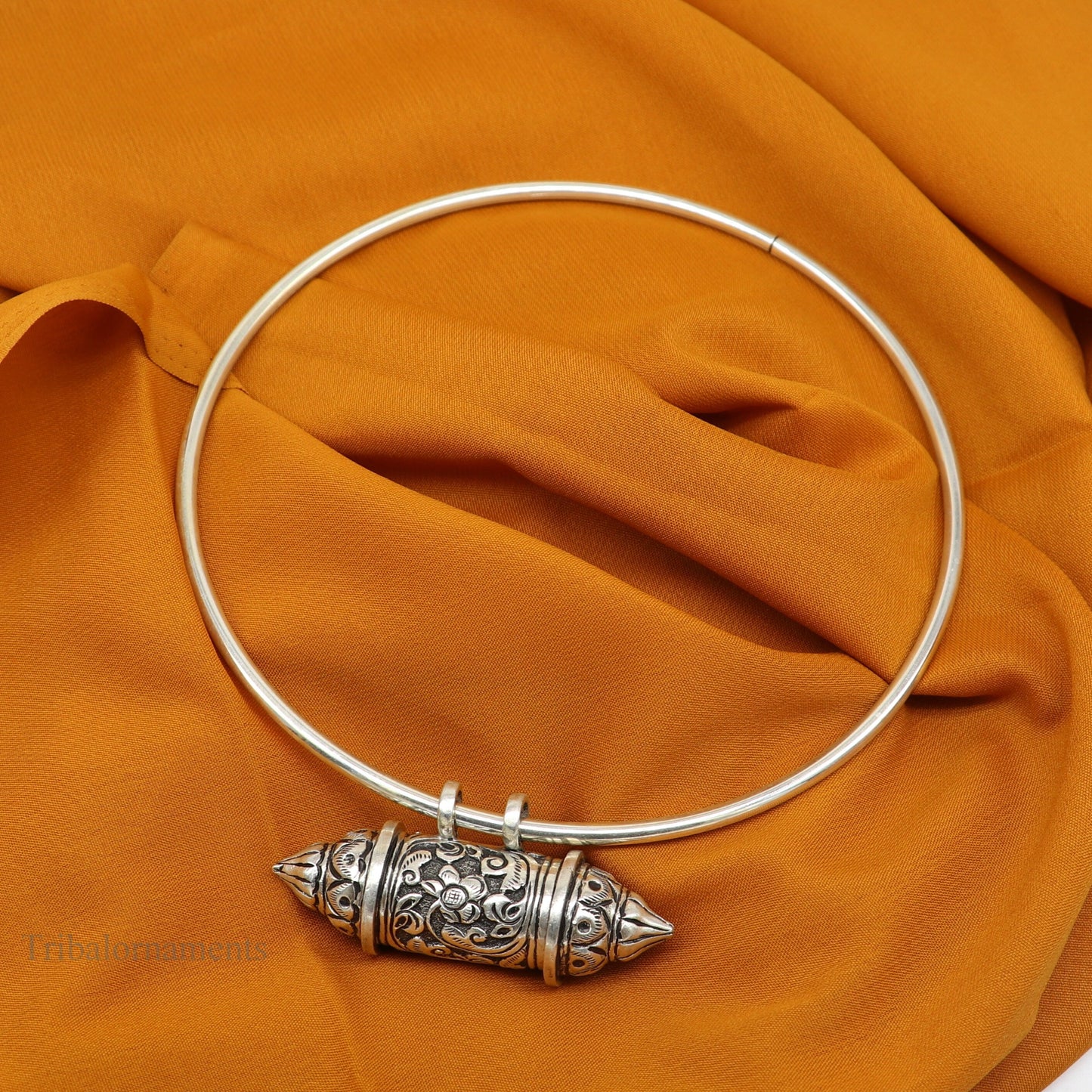 925 Sterling silver handmade vintage Nakshi work trendy design pendant amulet excellent tribal ethnic container box pendant jewelry ssp832 - TRIBAL ORNAMENTS