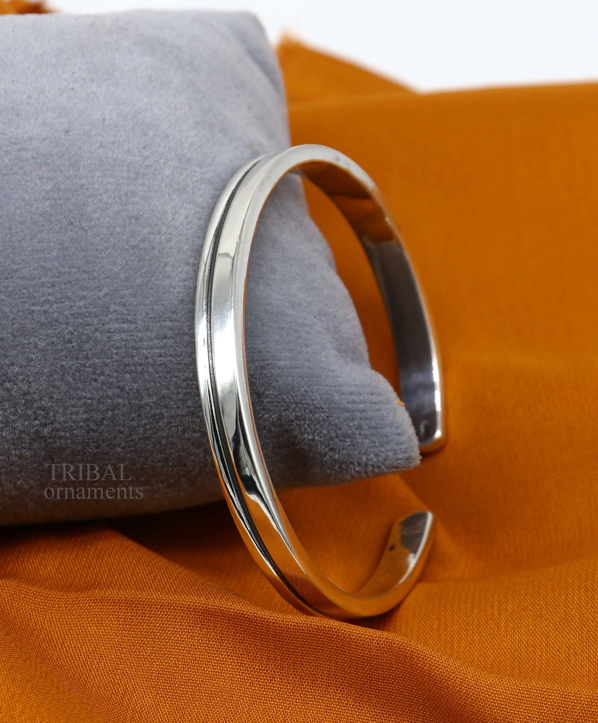 925 sterling silver handmade vintage plain design gorgeous Bangle cuff bracelet kada, best unisex tribal gifting jewelry cuff118 - TRIBAL ORNAMENTS