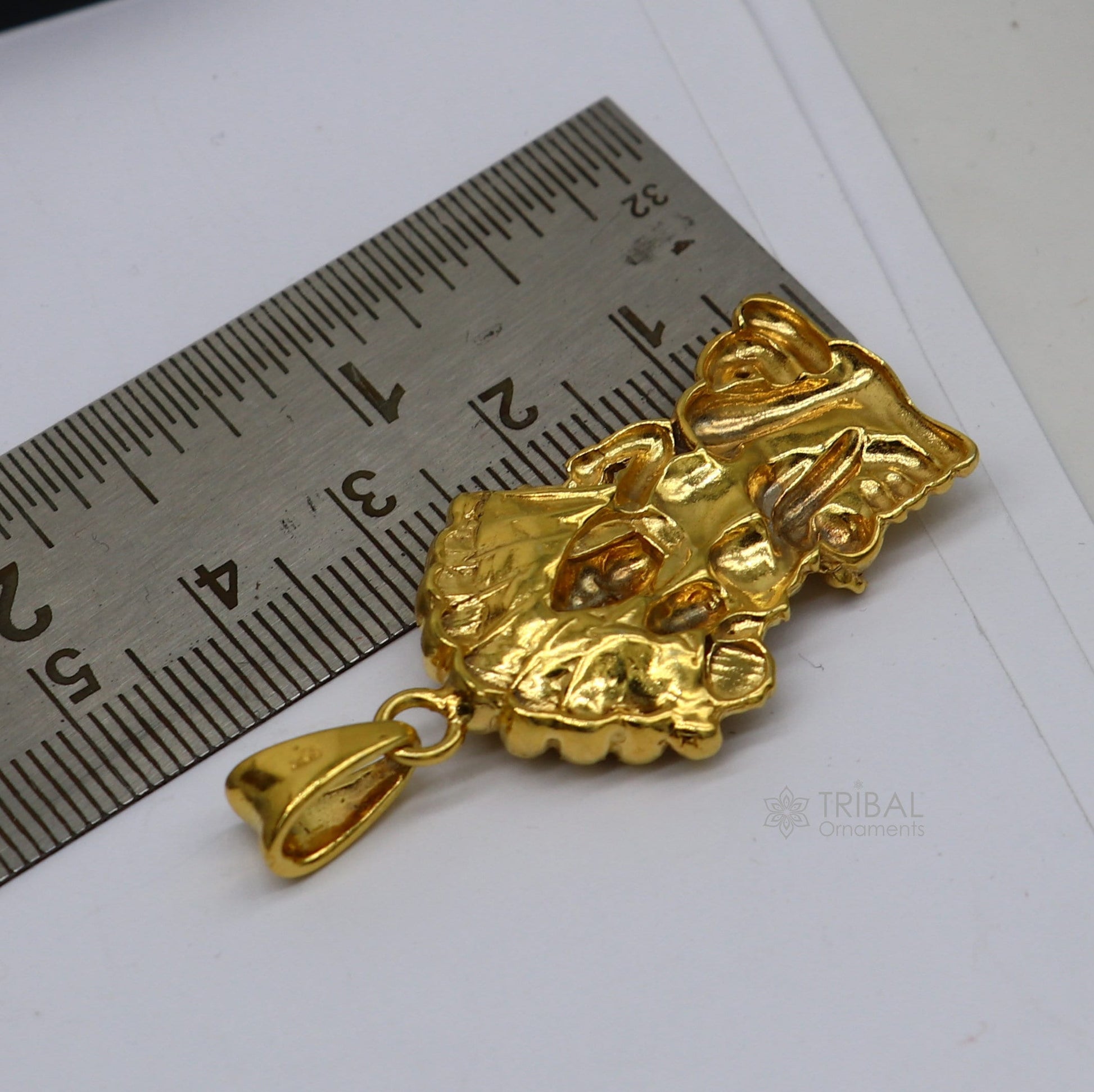 925 sterling silver handmade Vishnu with Laxmi (narsimha)pendant, amazing stylish unisex gold polished pendant personalized jewelry nsp596 - TRIBAL ORNAMENTS