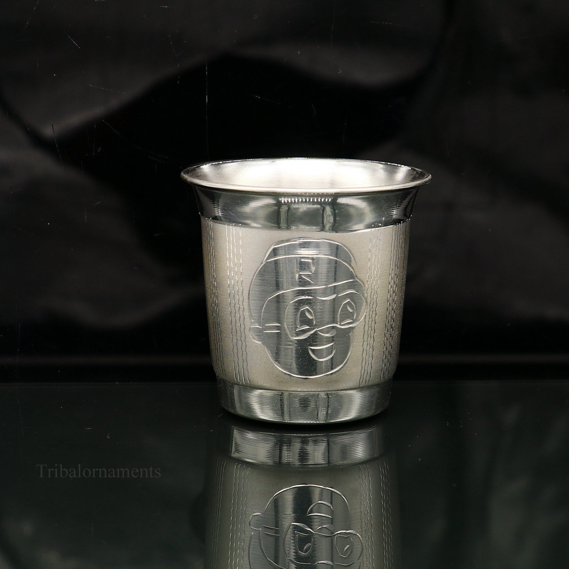 925 sterling silver handmade water milk baby glass tumbler, silver tumbler, silver baby food dining flask, silver utensils gift sv217 - TRIBAL ORNAMENTS