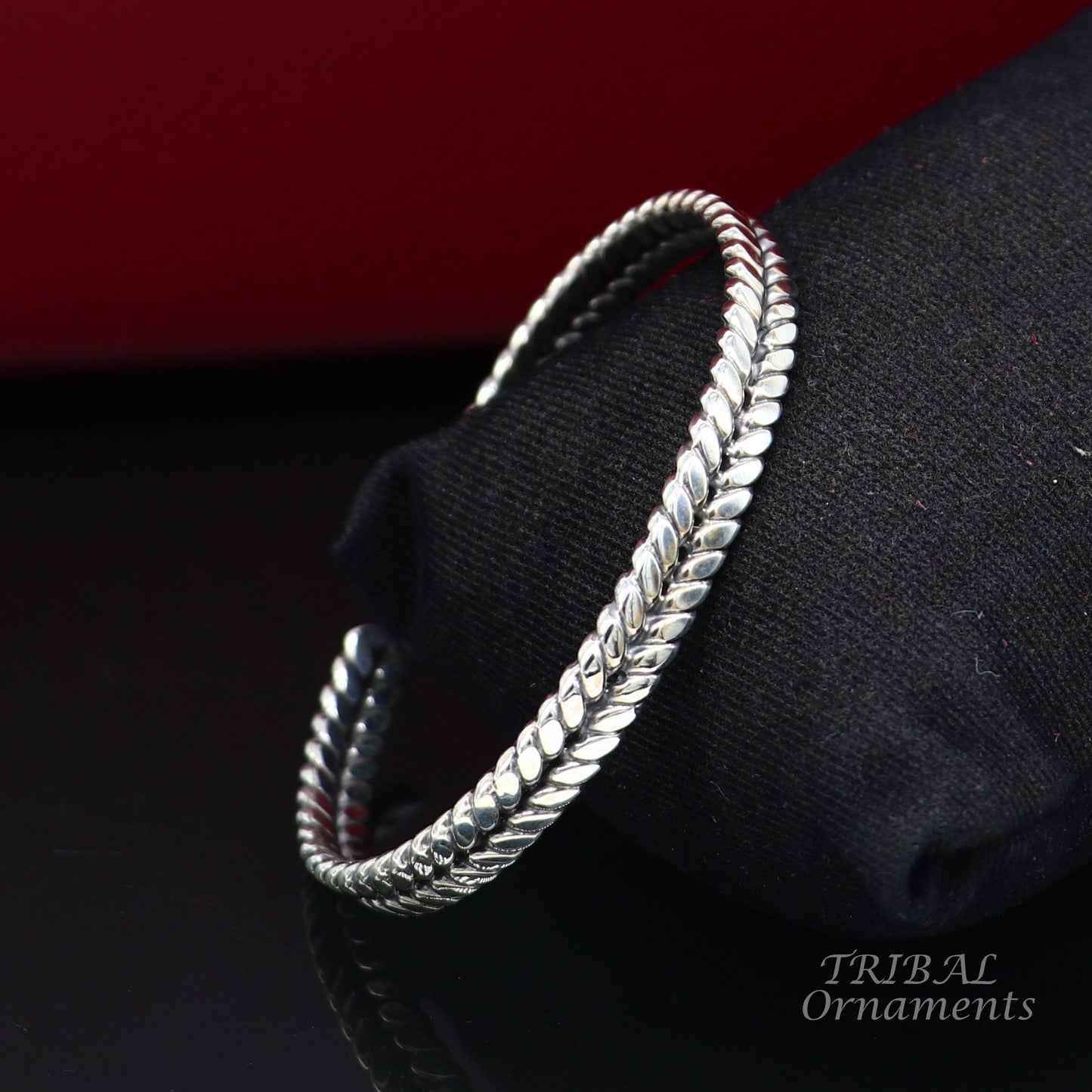 925 sterling silver handmade wheat style adjustable cuff kada bracelet, wrist jewelry for boy's and girl's, best gifting cuff111 - TRIBAL ORNAMENTS