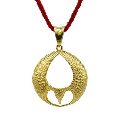 925 sterling silver Lord Vishnu vahan Garuda eagle pendant with gold polish, customized jewelry, detailed Hindu deity design.