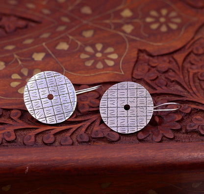 925 sterling silver hoops earring, drop dangle earrings, women's earring jewelry tribal jewelry india s604 - TRIBAL ORNAMENTS