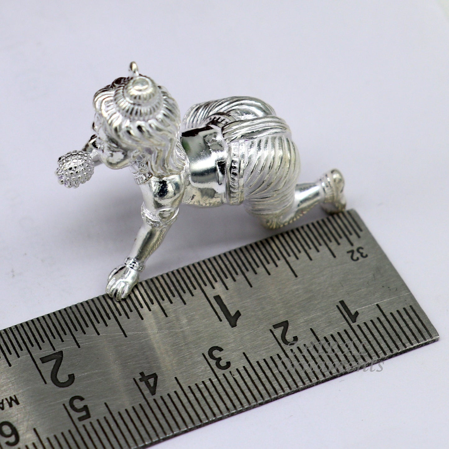 925 Sterling silver Idol Krishna Bal Gopala crawling Krishna statue figurine, child krishna laddu gopala sculpture, silver article art582 - TRIBAL ORNAMENTS