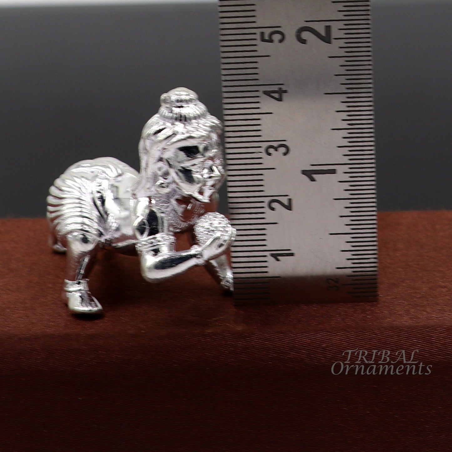 925 Sterling silver Idol Krishna Bal Gopala crawling Krishna statue figurine, child krishna laddu gopala sculpture, silver article art583 - TRIBAL ORNAMENTS