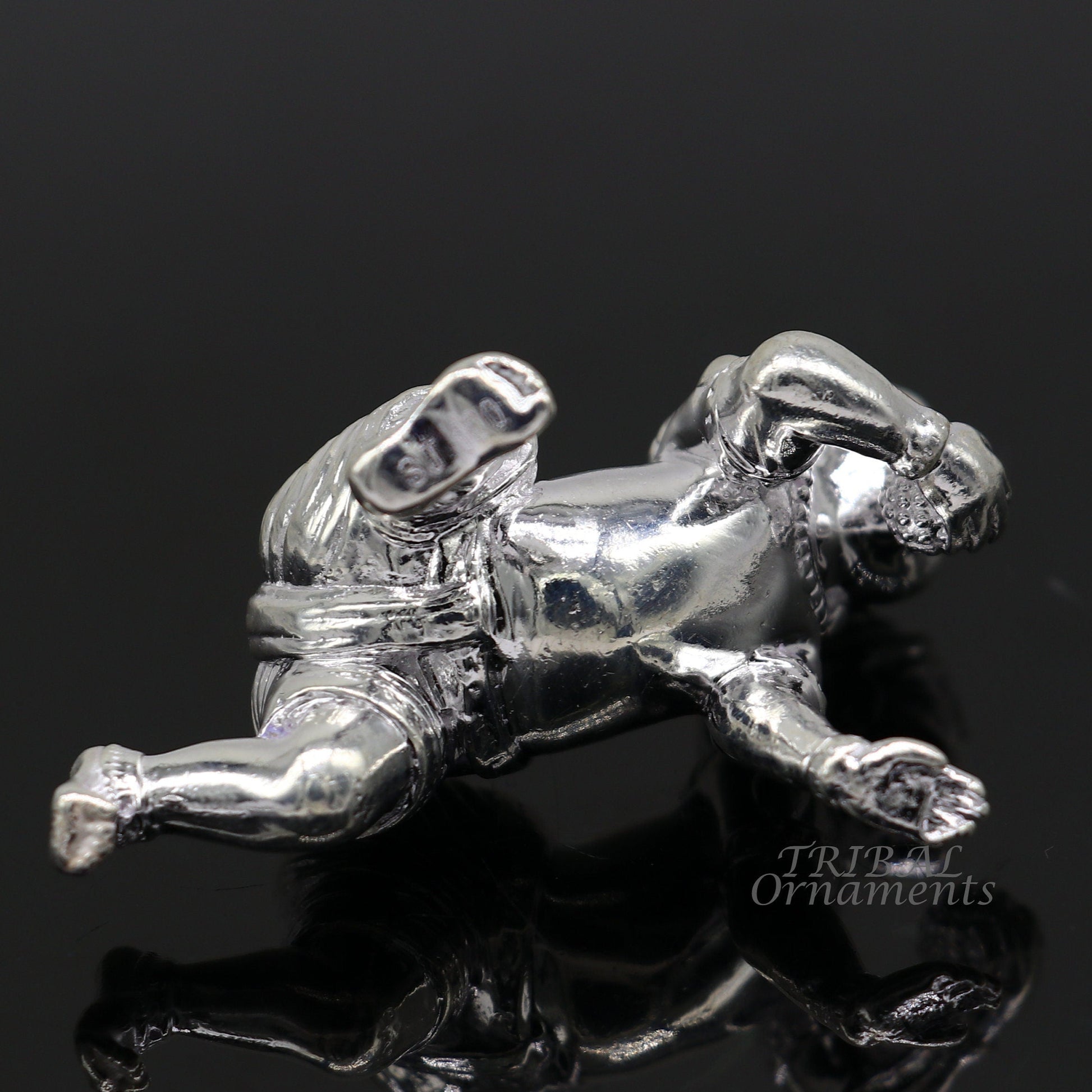 925 Sterling silver Idol Krishna Bal Gopala crawling Krishna statue figurine, child krishna laddu gopala sculpture, silver article art583 - TRIBAL ORNAMENTS