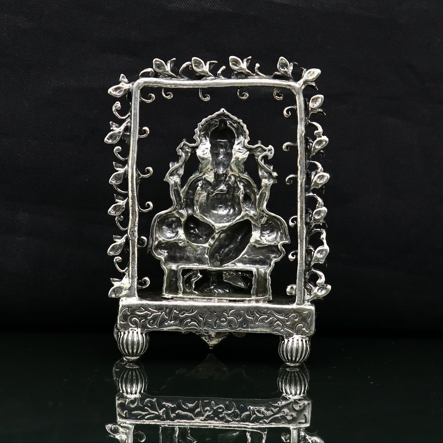 925 Sterling silver Idol lord Ganesha, Pooja puja Articles, Indian Silver Idols, handcrafted Ganesh statue sculpture amazing gifting Art04 - TRIBAL ORNAMENTS