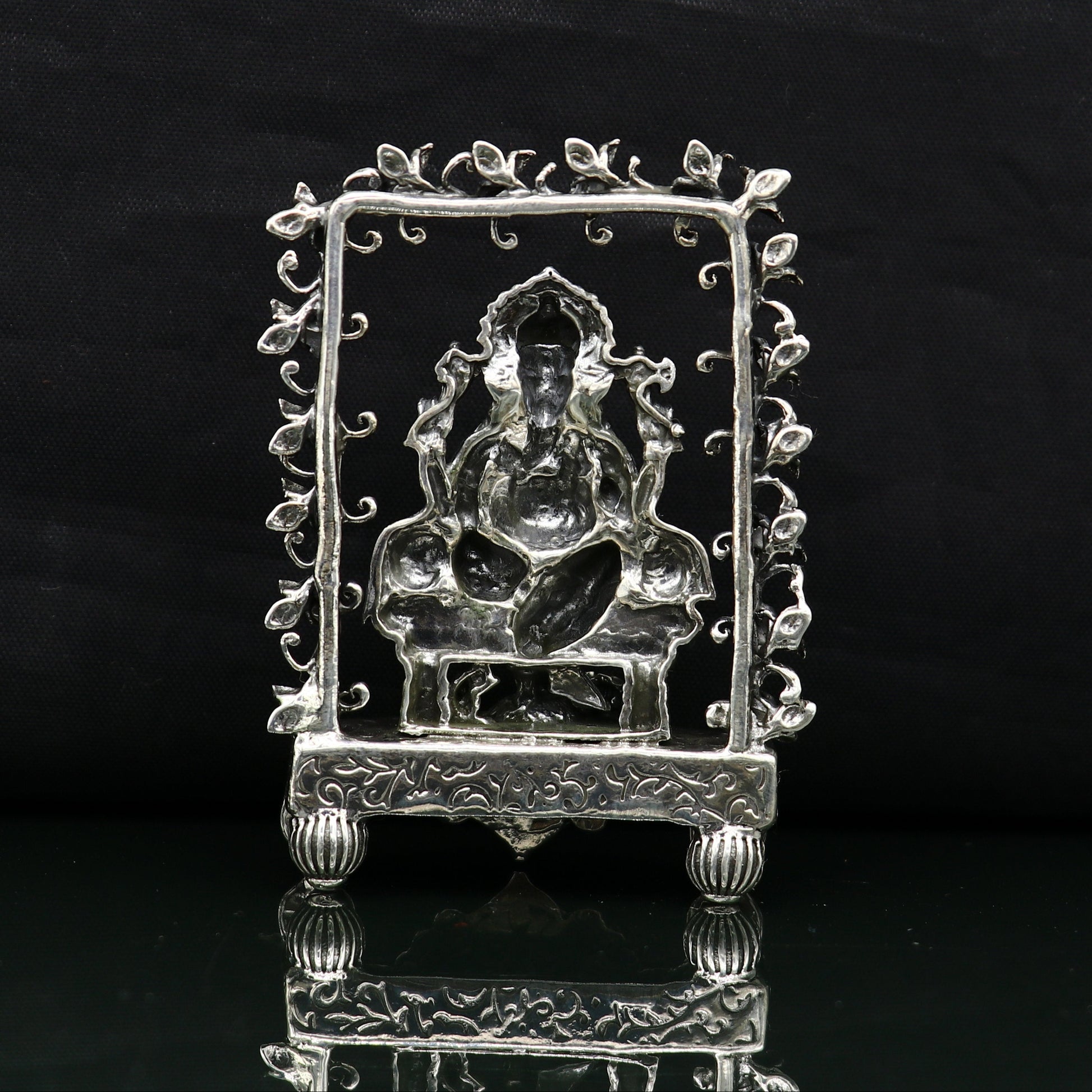 925 Sterling silver Idol lord Ganesha, Pooja puja Articles, Indian Silver Idols, handcrafted Ganesh statue sculpture amazing gifting Art04 - TRIBAL ORNAMENTS