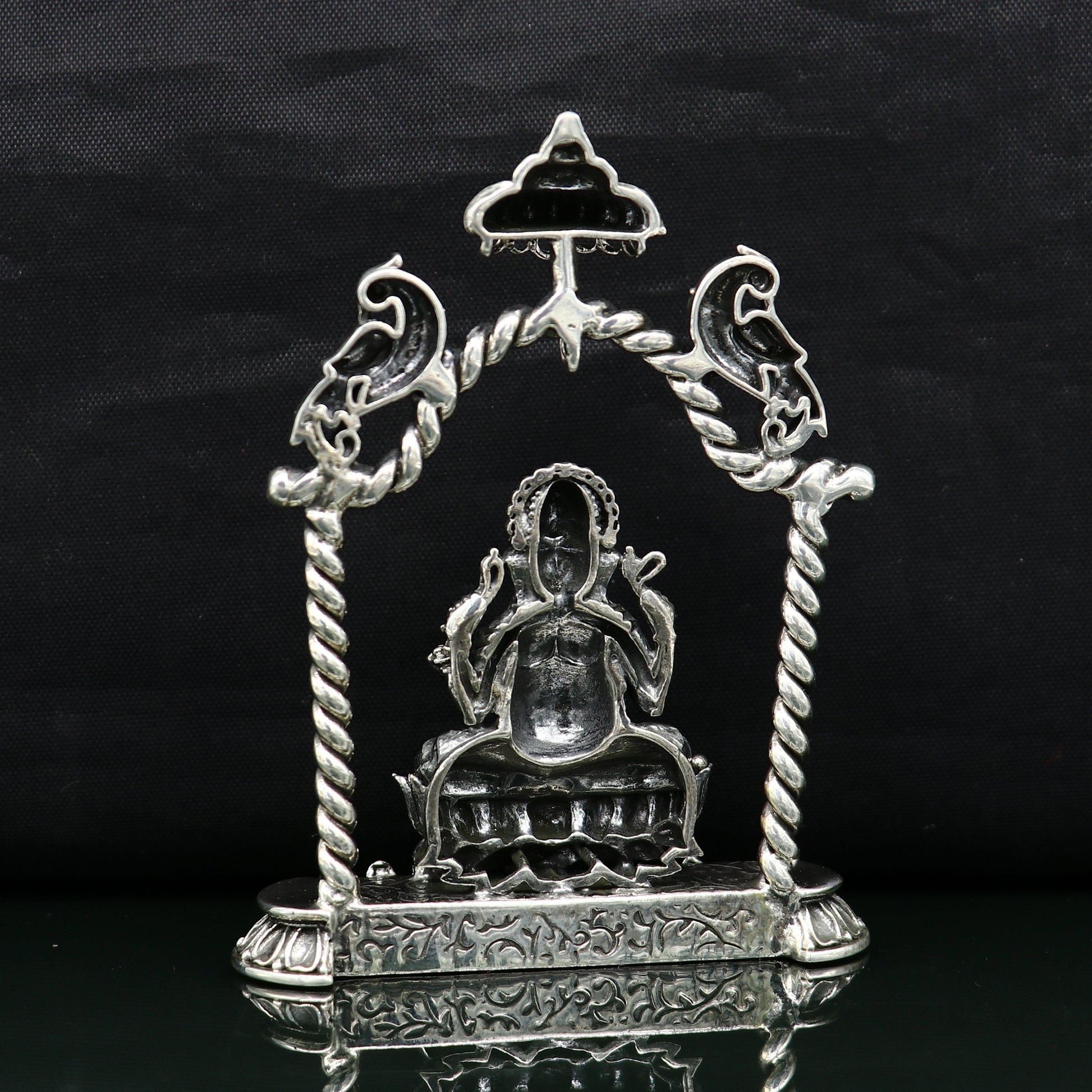 925 Sterling silver Idol lord Ganesha, Pooja puja Articles, Indian Silver Idols, handcrafted Ganesh statue sculpture amazing gifting Art05 - TRIBAL ORNAMENTS