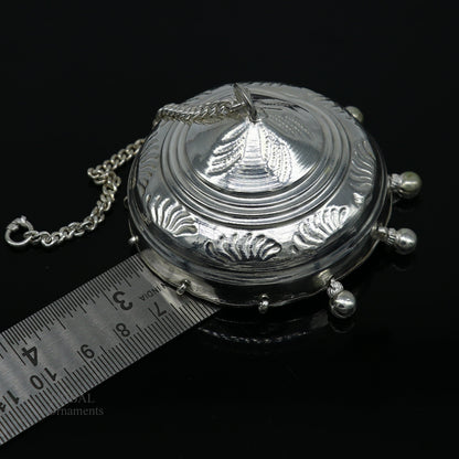 Solid Silver idol's chattar or chhatra, silver umbrella god temple art, hand craved Solid silver temple article, temple utensils su630 - TRIBAL ORNAMENTS