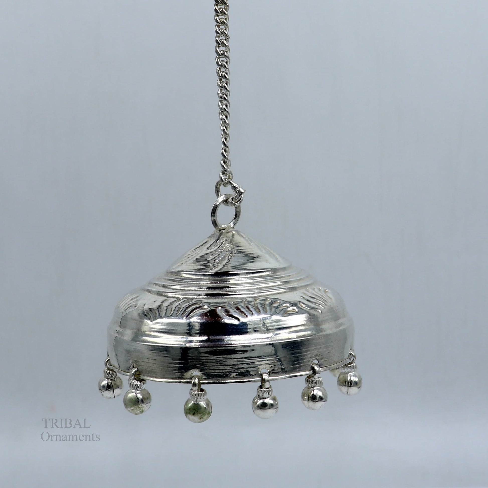 Solid Silver idol's chattar or chhatra, silver umbrella god temple art, hand craved Solid silver temple article, temple utensils su630 - TRIBAL ORNAMENTS