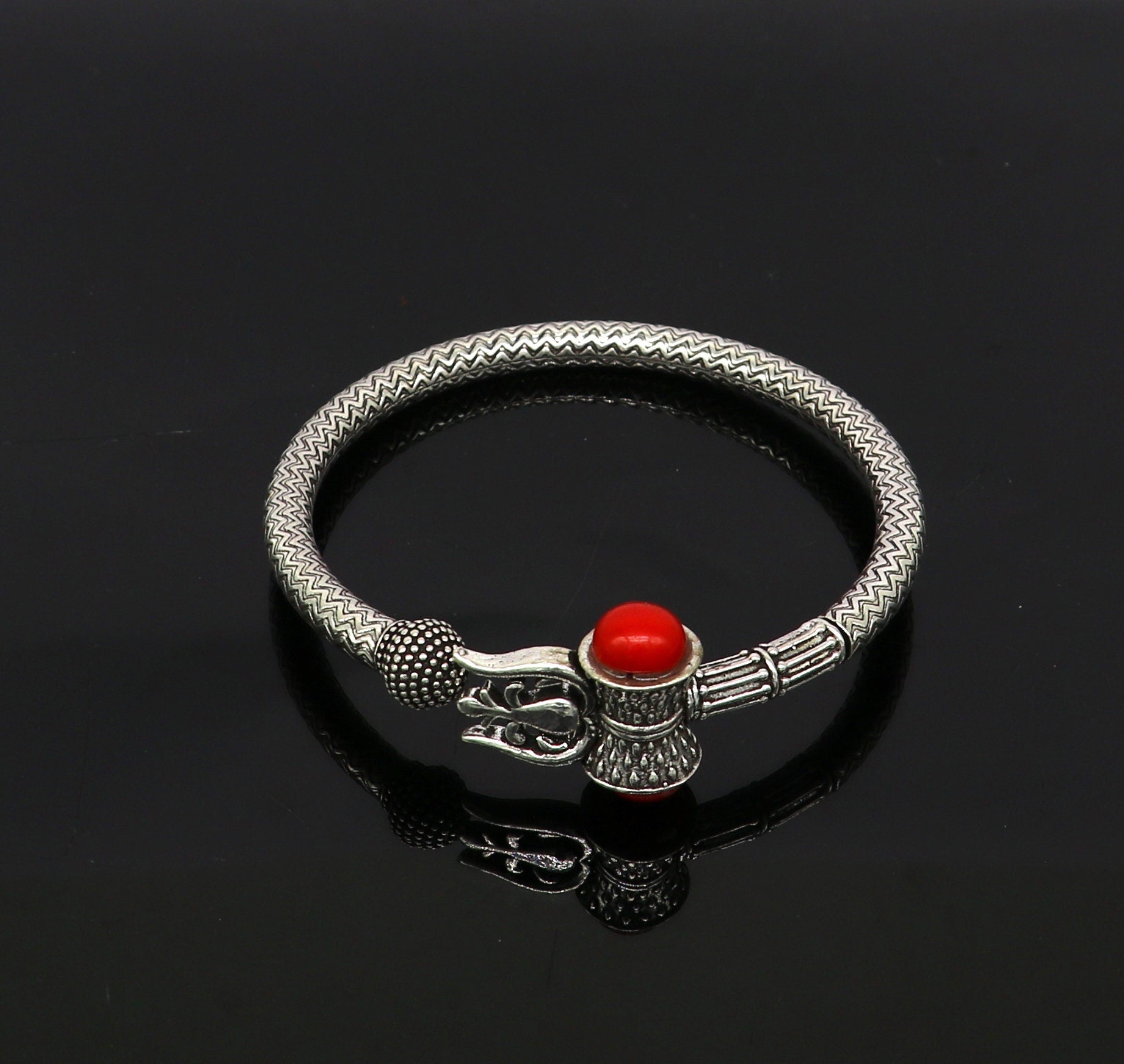 925 sterling silver idol shiva trident or trishul bange, super customized gift Babubali bangle kada bracelet unisex designer jewelry nssk302 - TRIBAL ORNAMENTS