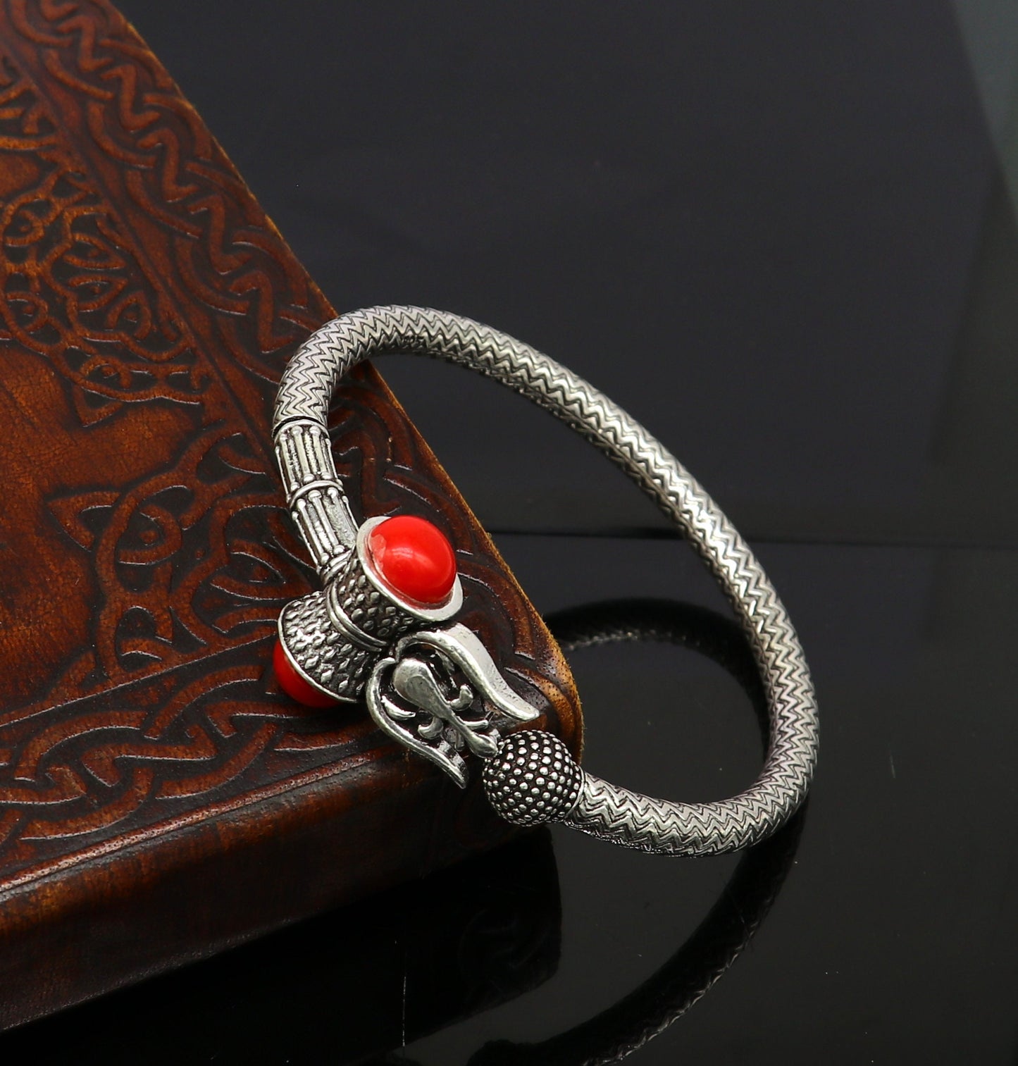 925 sterling silver idol shiva trident or trishul bange, super customized gift Babubali bangle kada bracelet unisex designer jewelry nssk302 - TRIBAL ORNAMENTS