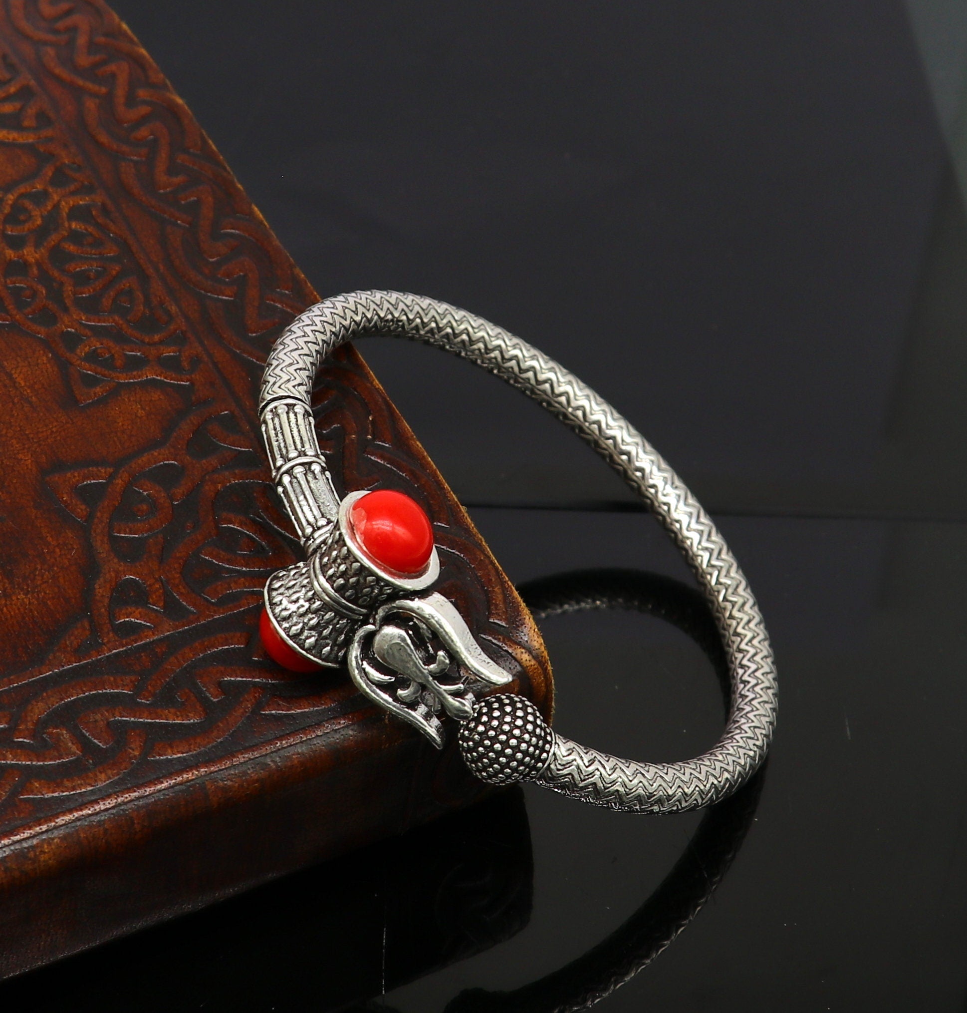 925 sterling silver idol shiva trident or trishul bange, super customized gift Babubali bangle kada bracelet unisex designer jewelry nssk302 - TRIBAL ORNAMENTS