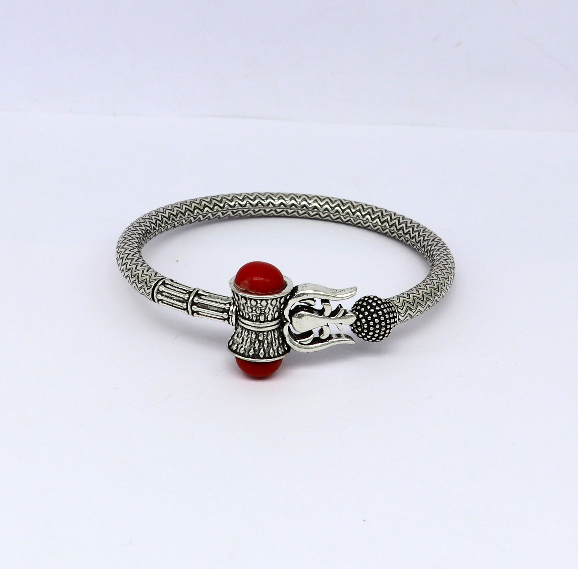 925 sterling silver idol shiva trident or trishul bange, super customized gift Babubali bangle kada bracelet unisex designer jewelry nssk302 - TRIBAL ORNAMENTS