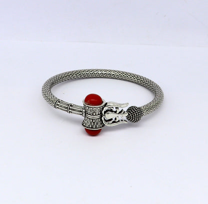 925 sterling silver idol shiva trident or trishul bange, super customized gift Babubali bangle kada bracelet unisex designer jewelry nssk302 - TRIBAL ORNAMENTS