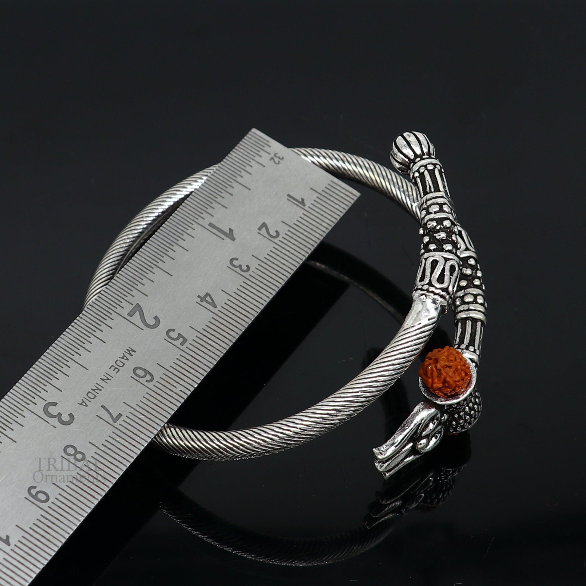 925 sterling silver idol shiva trident or trishul bangle, pretty customized Babubali bangle kada bracelet unisex designer jewelry nssk676 - TRIBAL ORNAMENTS