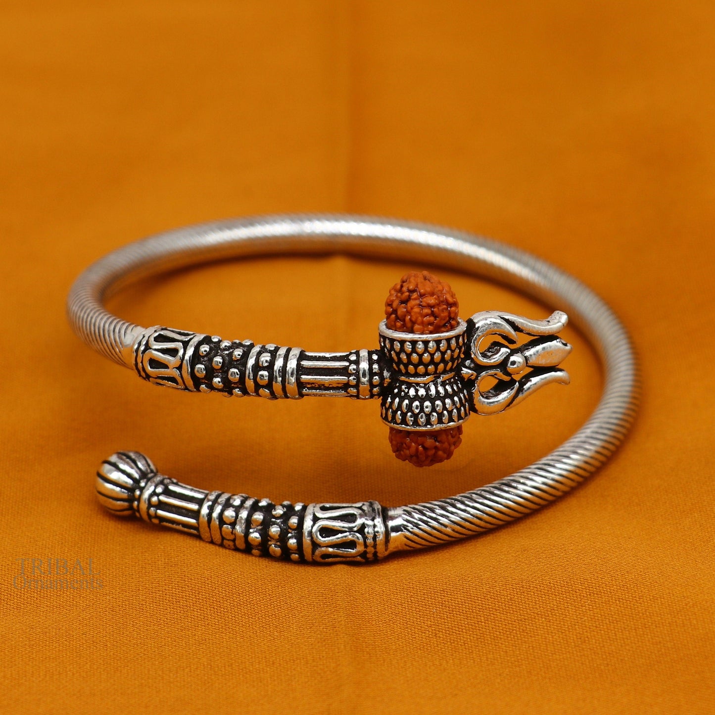 925 sterling silver idol shiva trident or trishul bangle, pretty customized Babubali bangle kada bracelet unisex designer jewelry nssk676 - TRIBAL ORNAMENTS