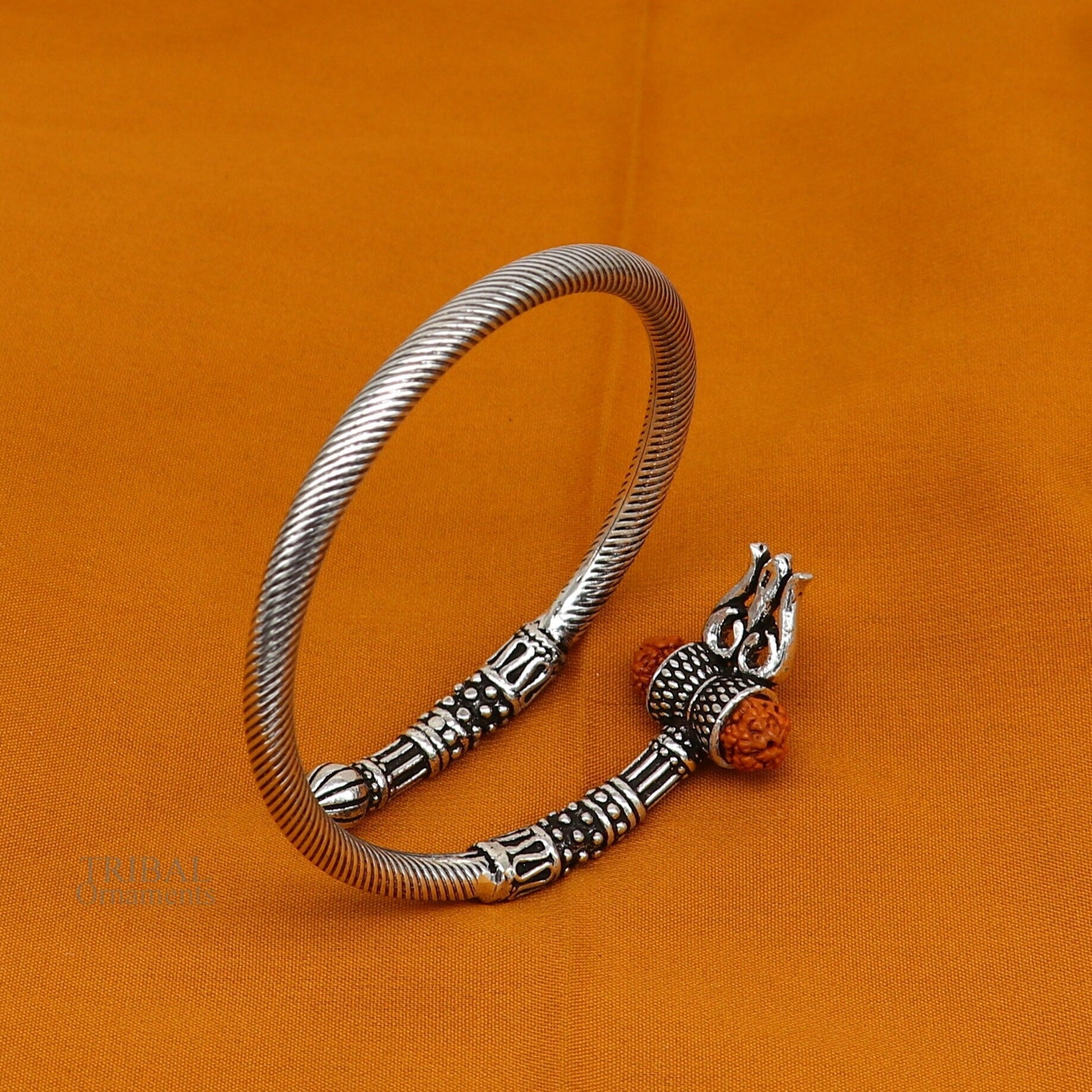 925 sterling silver idol shiva trident or trishul bangle, pretty customized Babubali bangle kada bracelet unisex designer jewelry nssk676 - TRIBAL ORNAMENTS