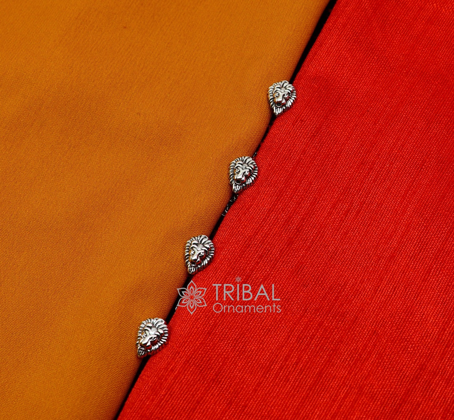 925 Sterling Silver lion face design set of 4 kurta Buttons for Fashion Perfection, silver cufflinks, cultural trendy jewelry btn36 - TRIBAL ORNAMENTS