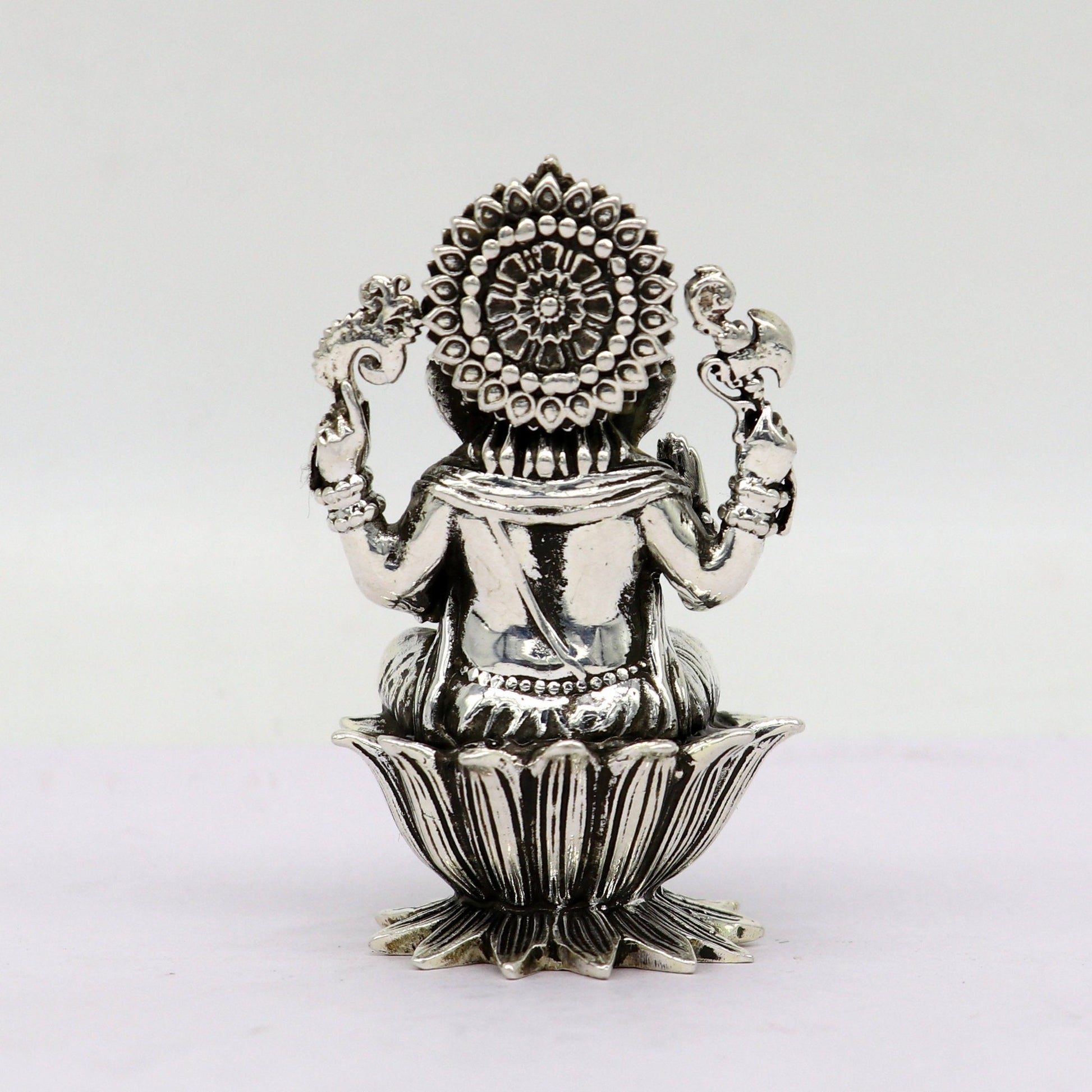 925 Sterling silver Lord Ganesh Idol, Pooja Articles, Silver Idols Figurine, handcrafted Lord Ganesh statue sculpture gifting art su213 - TRIBAL ORNAMENTS
