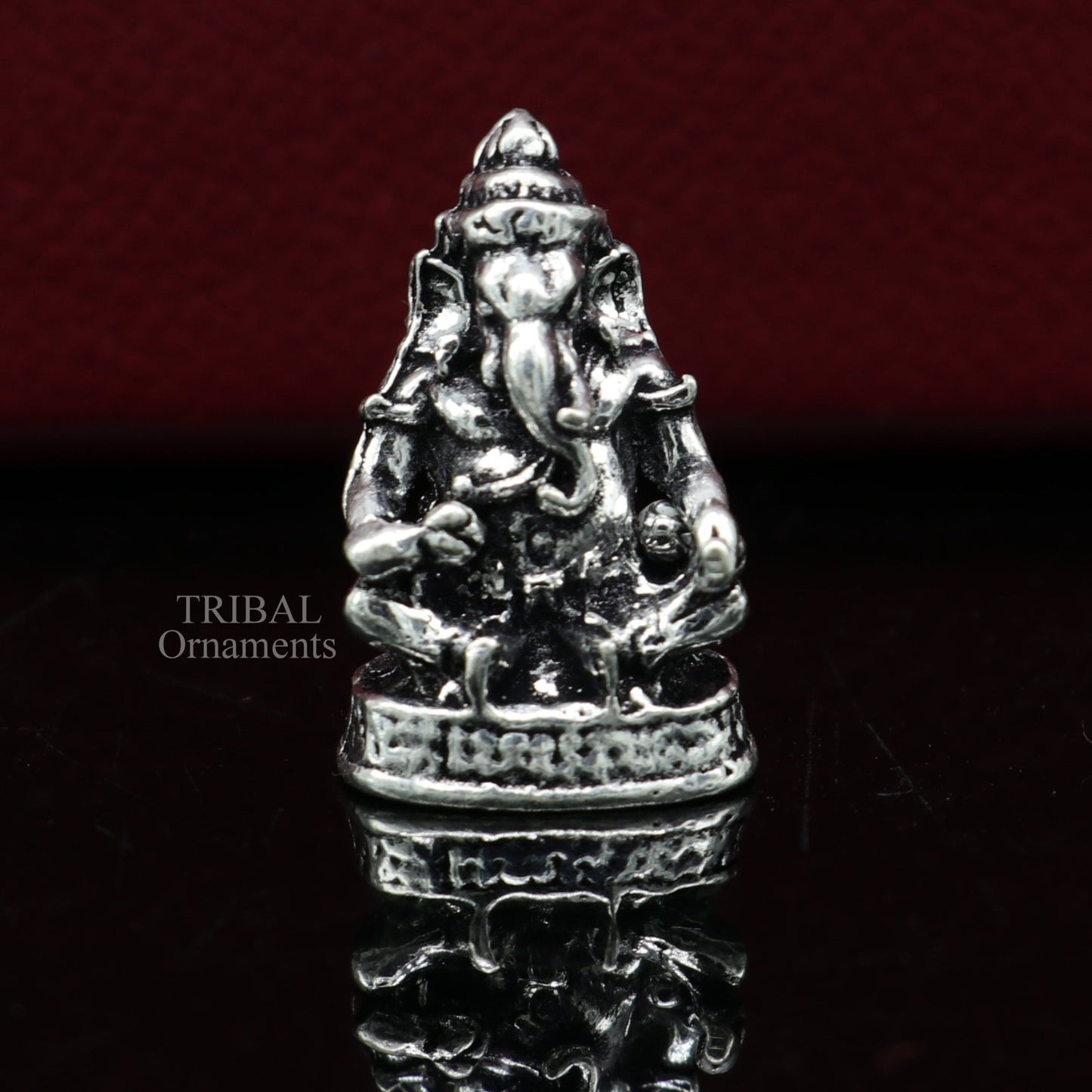 925 Sterling silver Lord Ganesh Idol small Aasan mudra style statue Figurine, handcrafted Lord Ganesh statue sculpture puja article art506 - TRIBAL ORNAMENTS