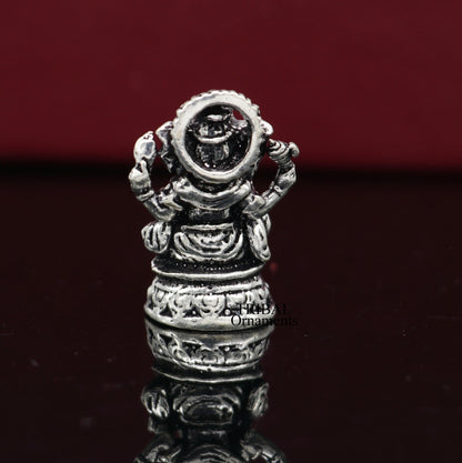 925 Sterling silver Lord Ganesh Idol small statue Figurine, handcrafted Lord Ganesh statue sculpture Diwali puja gift art503 - TRIBAL ORNAMENTS
