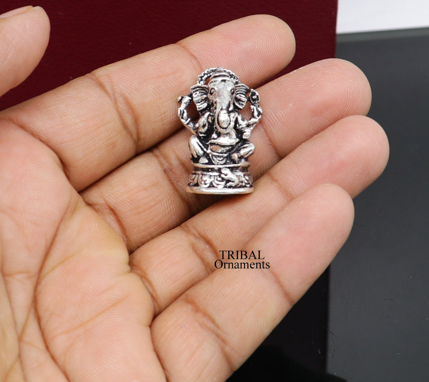 925 Sterling silver Lord Ganesh Idol small statue Figurine, handcrafted Lord Ganesh statue sculpture Diwali puja gift art503 - TRIBAL ORNAMENTS