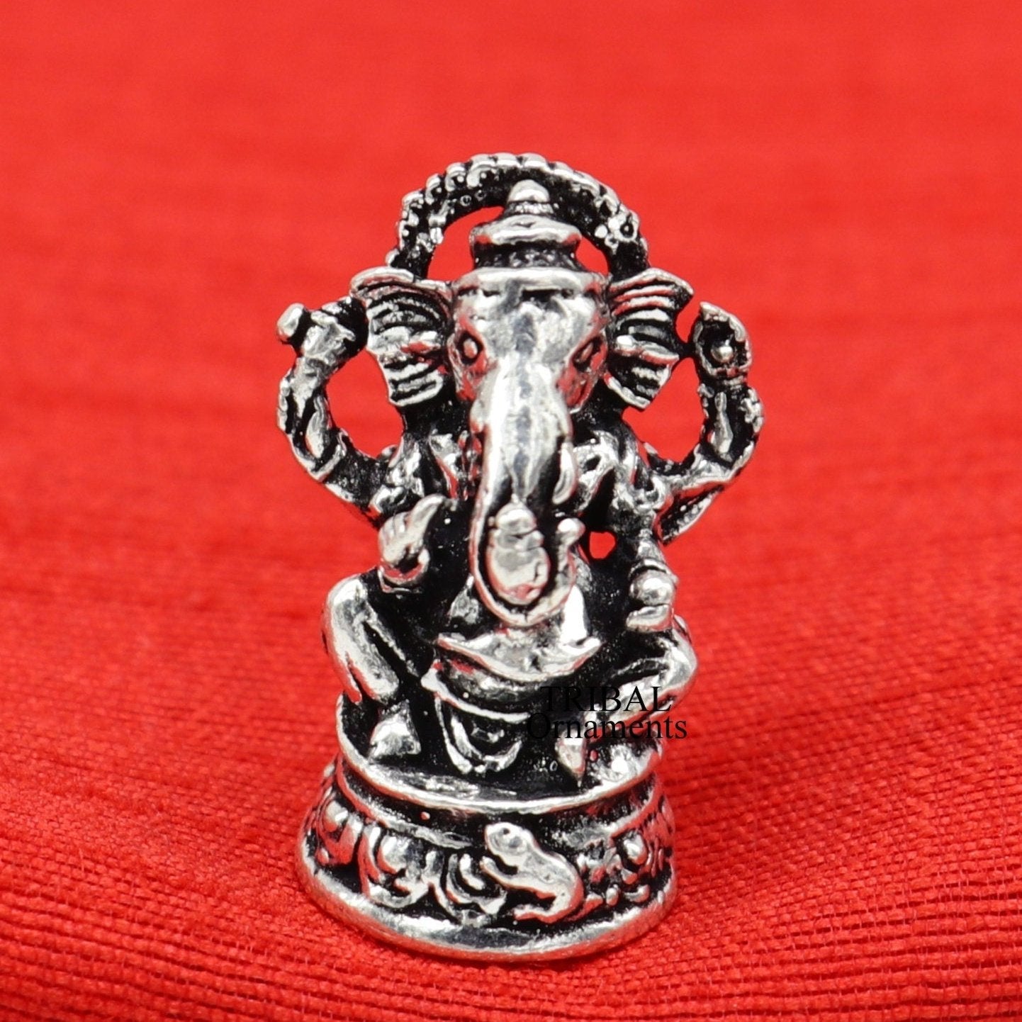 925 Sterling silver Lord Ganesh Idol small statue Figurine, handcrafted Lord Ganesh statue sculpture Diwali puja gift art503 - TRIBAL ORNAMENTS