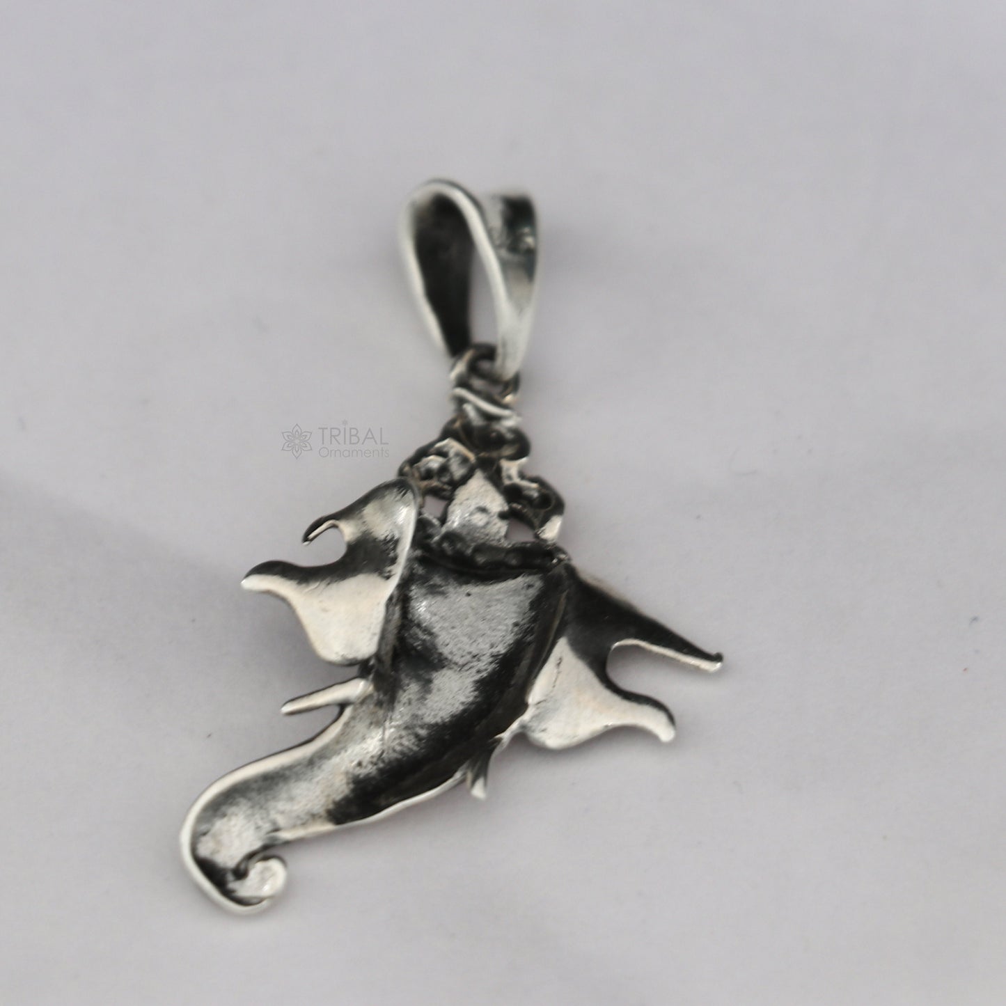 925 sterling silver Lord Ganesha pendant featuring a unique tribal design, suitable for unisex necklace jewelry.