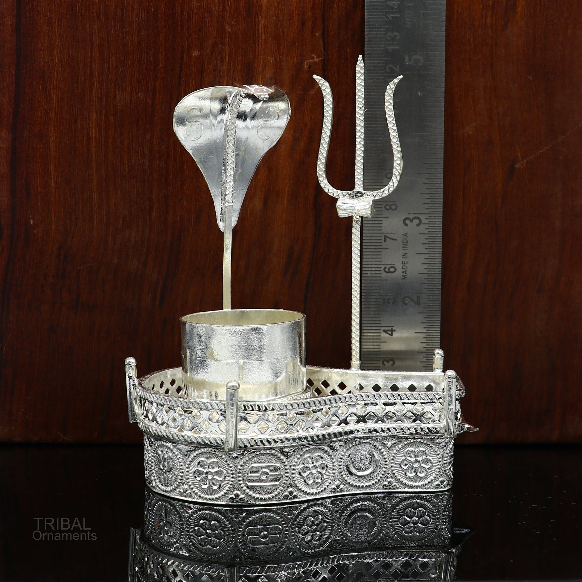 925 sterling silver lord shiva Mahakal lingam stand/jalheri, use for put/hold shiva lingam for puja, divine shiva puja articles  su604 - TRIBAL ORNAMENTS