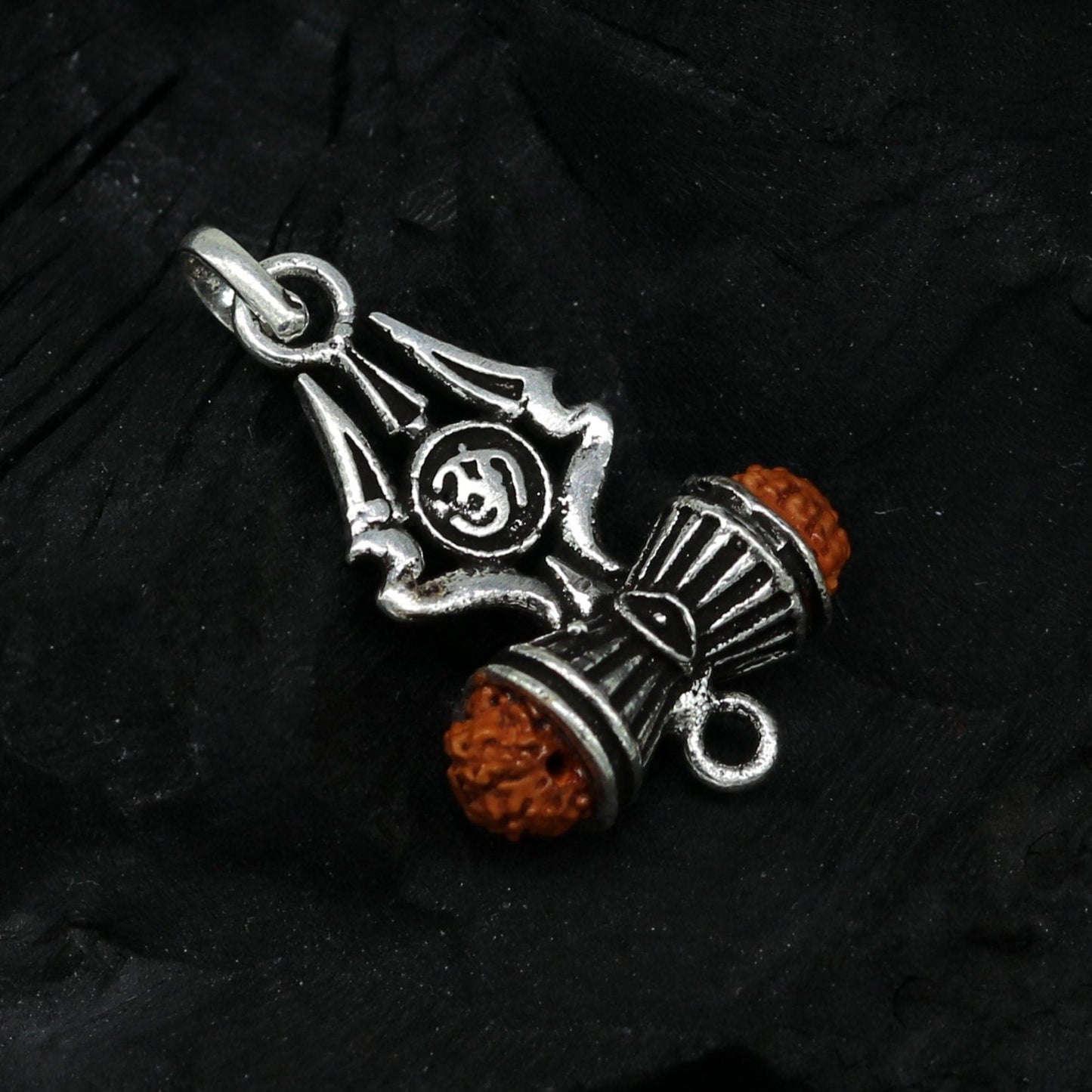 925 sterling silver lord shiva trident pendant, amazing customized Rudraksha trishul tribal belly dance personalized jewelry ssp322 - TRIBAL ORNAMENTS