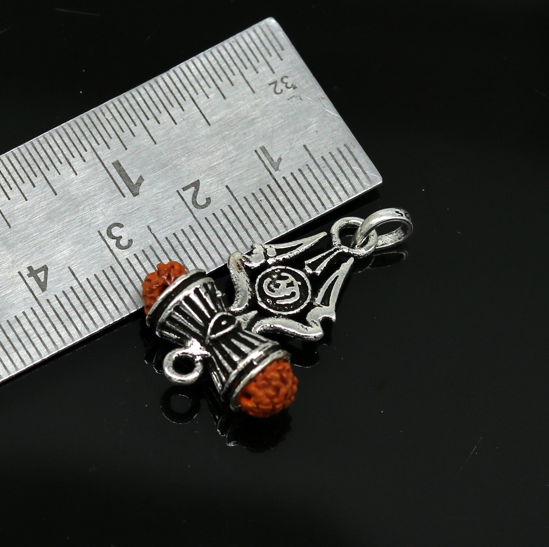 925 sterling silver lord shiva trident pendant, amazing customized Rudraksha trishul tribal belly dance personalized jewelry ssp322 - TRIBAL ORNAMENTS