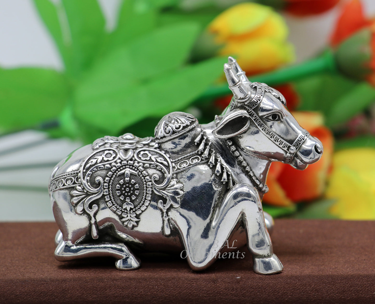 925 Sterling silver Lord Shiva Vahan Nandi Maharaj handmade small article for puja, best gift for lord Shiva, divine Nandi statue su998 - TRIBAL ORNAMENTS