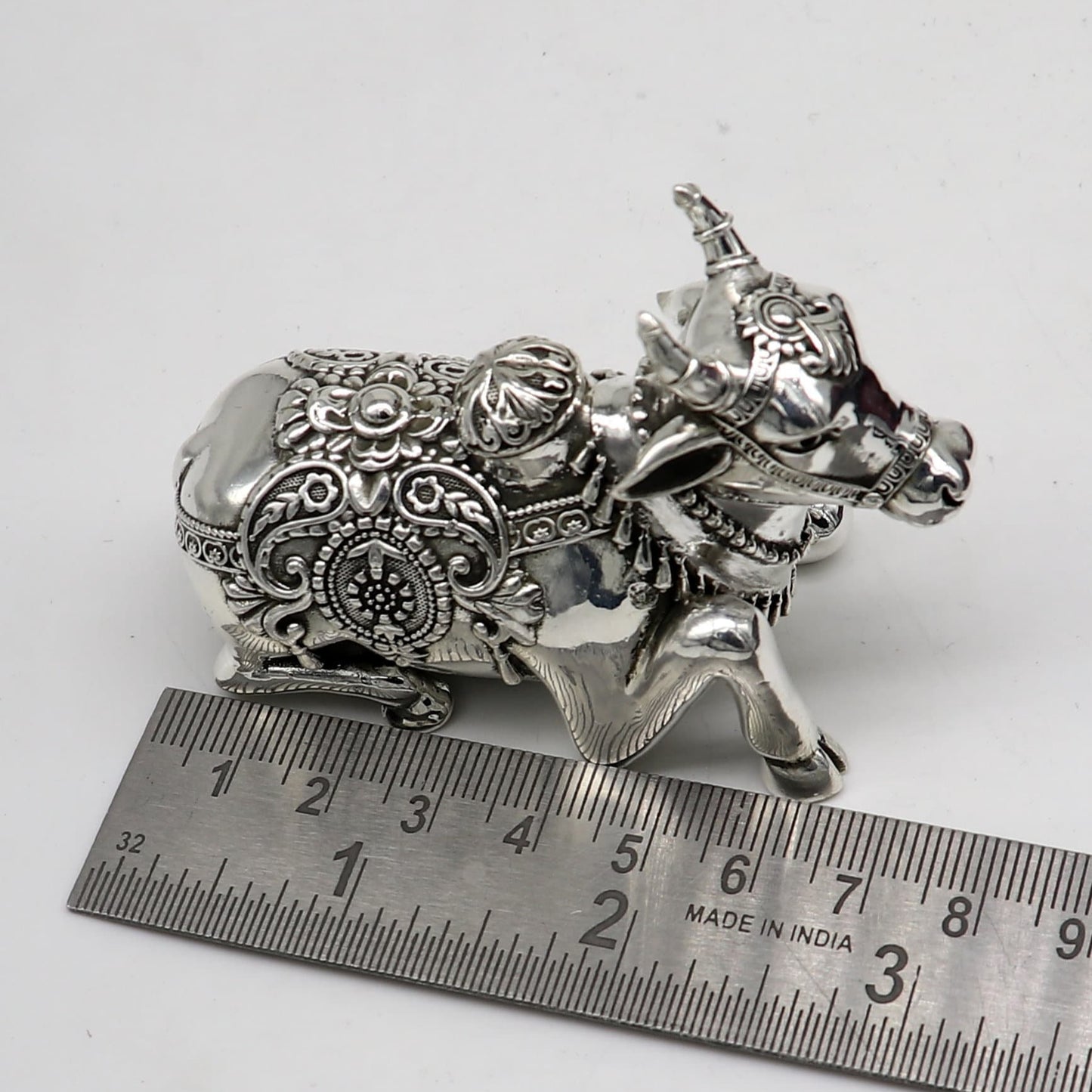 925 Sterling silver Lord Shiva Vahan Nandi Maharaj handmade small article for puja, best gift for lord Shiva, divine Nandi statue su998 - TRIBAL ORNAMENTS