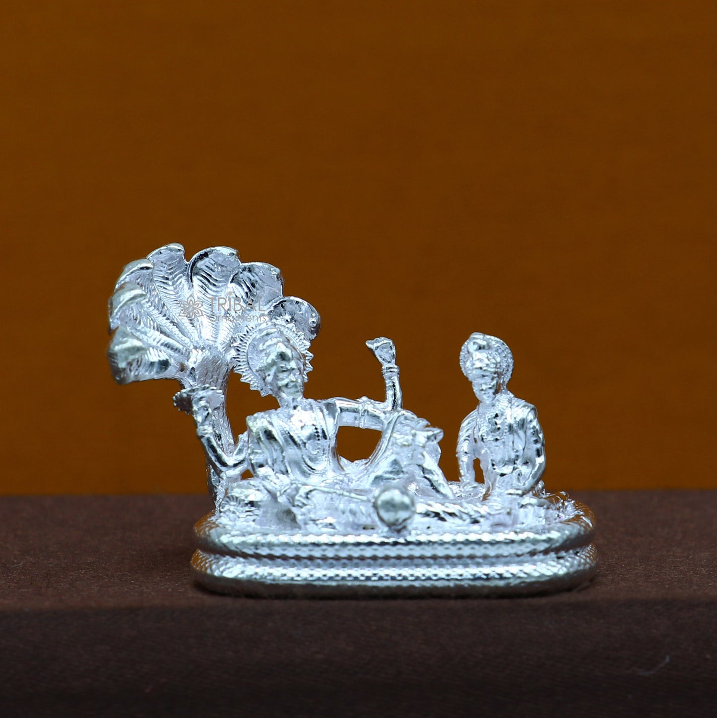 925 sterling silver lord Vishnu Narayana with lakshmi statue or figurine , amazing divine diwali puja worshipping figurine art art745 - TRIBAL ORNAMENTS